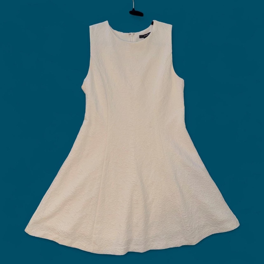Forever 21 Ivory Textured Fit & Flare Sleeveless Dress Size Large